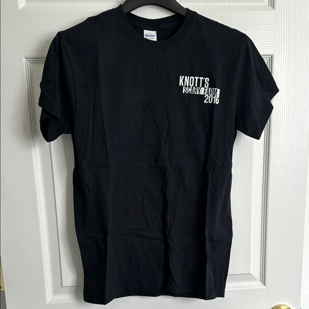 NWOT Gildan Black Knott's Scary Farm 2016 T-Shirt